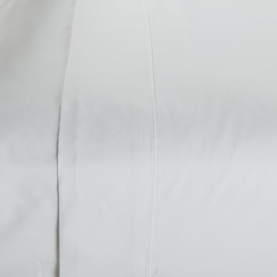 Juego de sábanas blancas de algodón egipcio con diseño liso-blanco