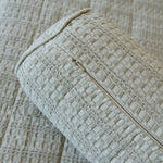
                    
                      Tela tejida beige con patrón de cuadrícula y costura visible-beige
                    
                  