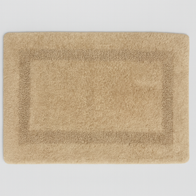 Alfombra de baño beige con patrón de recuadro texturizado-beige