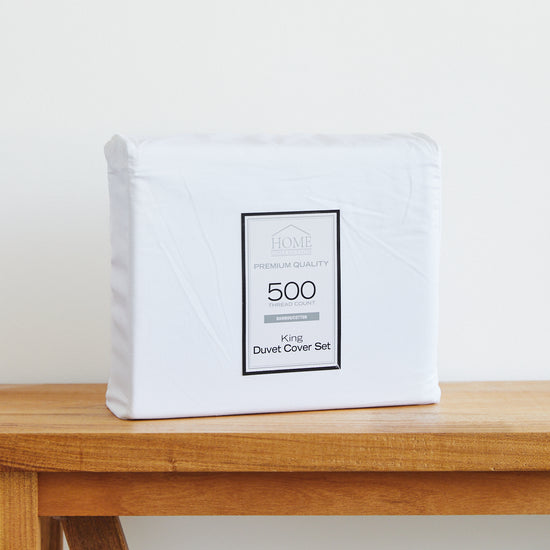 Funda edredón bamboo cotton 500 hilos King blanca premium en caja-blanco