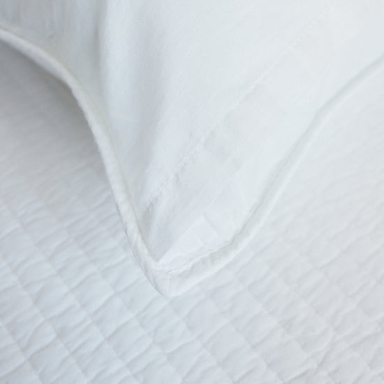 Funda de almohón blanco Lugano con textura de tela suave y elegante-blanco