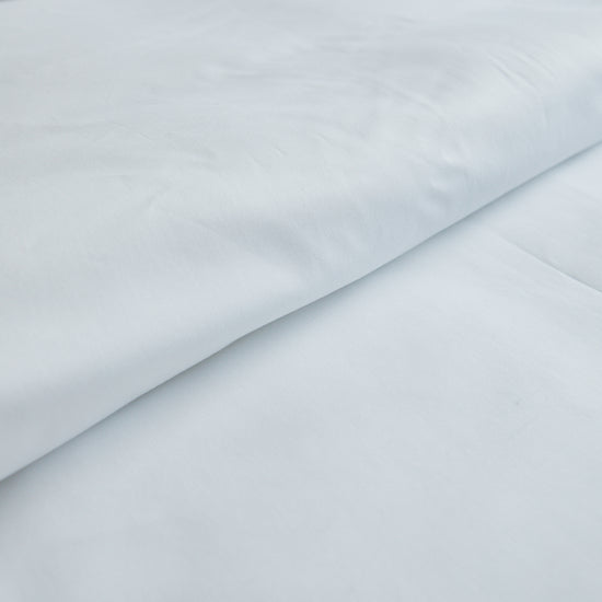 Funda de edredón de algodón bambú blanco con textura suave-blanco