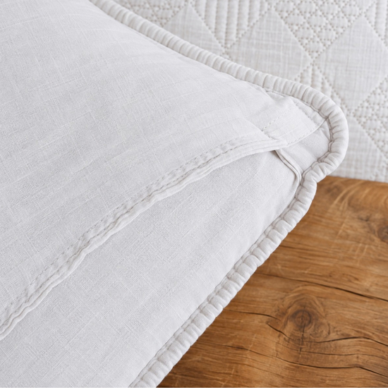 funda de almohada para sham con diseño geométrico-blanco