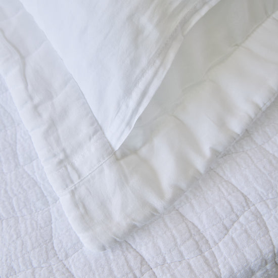 Funda de almohada blanca Nottingham con textura de tela arrugada-blanco