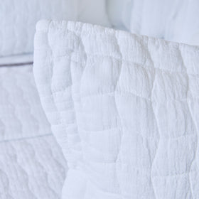 Funda de almohada blanca acolchada Nottingham con textura diamond-blanco