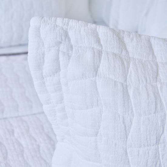 Funda de almohada blanca acolchada Nottingham con textura diamond-blanco