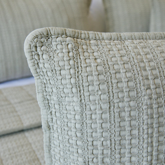 Funda almohada Bradford beige con textura tejida en relieve decorativa-beige