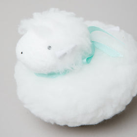 Peluche Mini Nube blanco con lazo turquesa decorativo-blanco