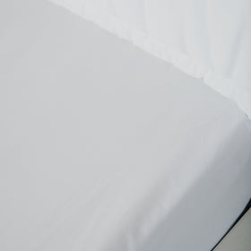 Sábana ajustable blanca para cama infantil, detalle de tela-blanco