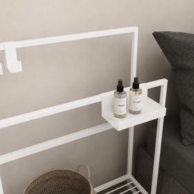percha de hierro movil para soporte de elementos-blanco