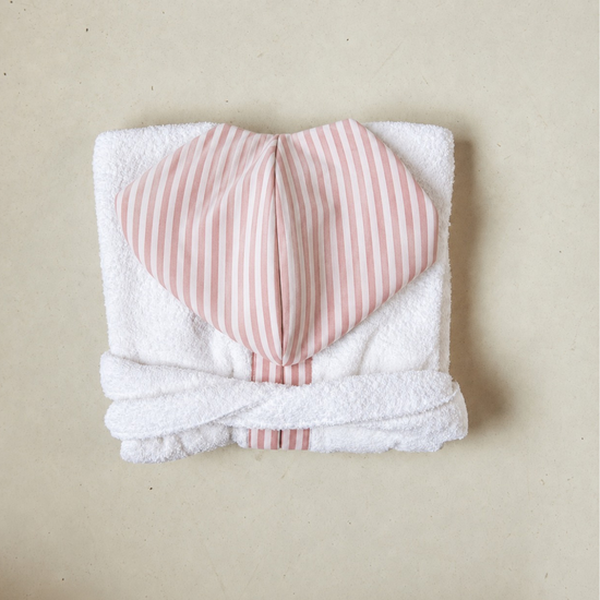 bata de baño en algodón premium para niño-rosa
