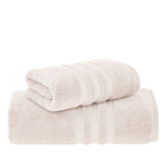
                    
                      Set de cuatro toallas beige texturadas con ribetes decorativos-beige
                    
                  