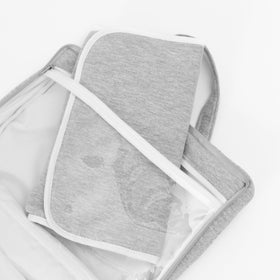 Bolso gris y blanco para bebé con correa ajustable-gris