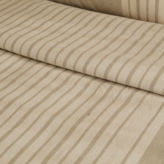 Funda de edredón Delhi beige con patrón de rayas verticales-beige