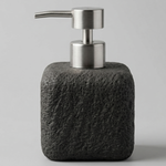 
                    
                      Dispensador de jabón con base de piedra gris y bomba metal-
                    
                  