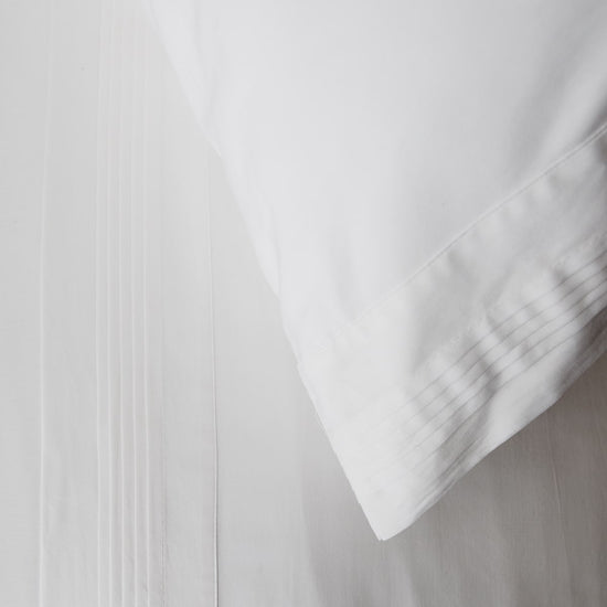 Juego de sábanas plisadas blancas de algodón con textura arrugada-blanco