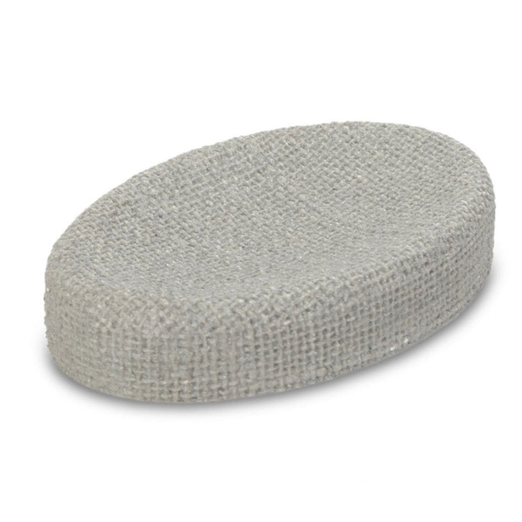 Jabonera tejida de color gris con textura de malla-gris