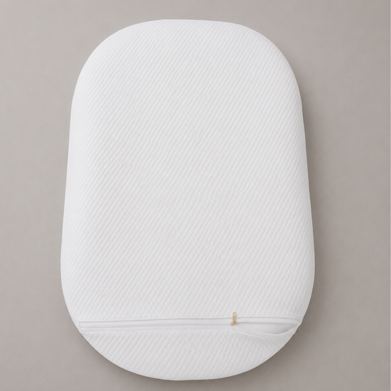 funda lavable de relleno de nido de contención para bebe de tela 100% algodón-blanco