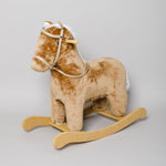 
                    
                      Caballo mecedora marrón claro con arnés cuerda y base madera-marron
                    
                  