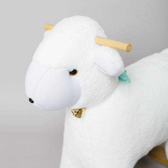 Hamaca infantil con forma de oveja blanca con accesorios dorados-blanco