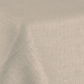 Mantel de lino beige con textura tejida y patrón de rayas sutiles-beige