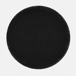 
                    
                      Individual redondo tejido en fibra natural con borde decorativo-negro
                    
                  