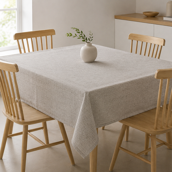 mantel de cocina de calidad española sobre mesa de cocina-natural