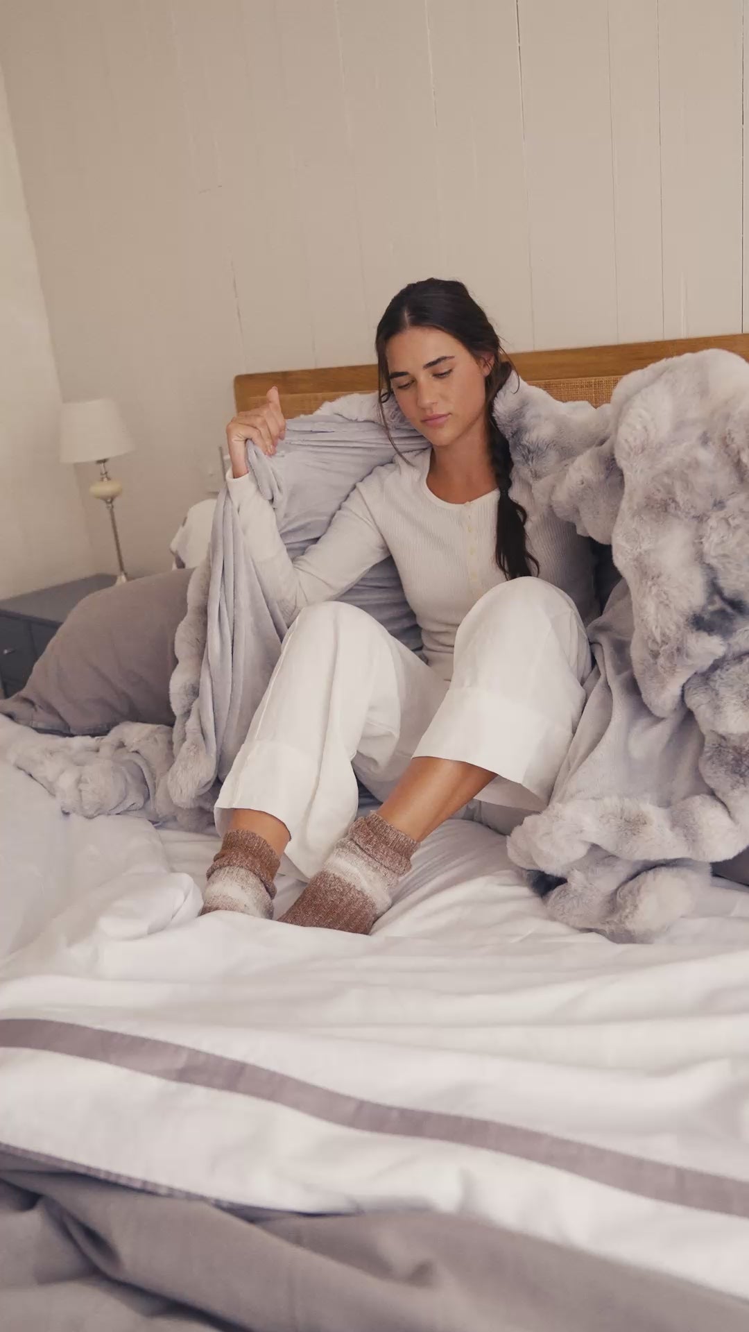 Manta Simil Piel Bubble Print