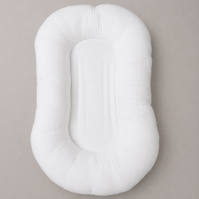relleno de nido de contención para bebe de tela 100% algodón-blanco