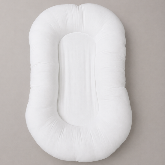 relleno de nido de contención para bebe de tela 100% algodón-blanco