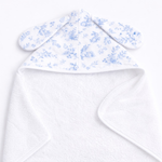 
                    
                      Toalla con capucha blanca con estampado floral azul y orejas-celeste
                    
                  