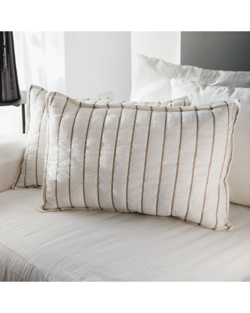 ALMOHADON TUSOR STRIPE BEIGE 