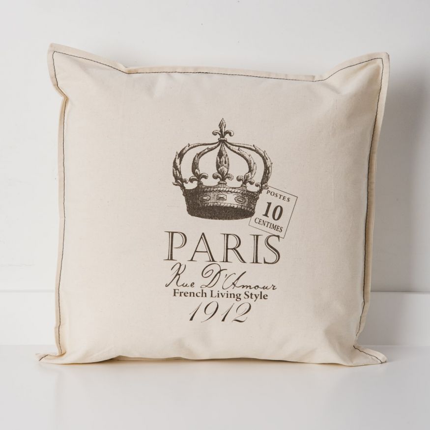 FUNDA DE ALMOHADON ESTAMPADO PARIS