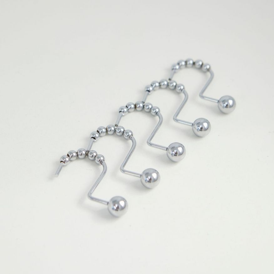 GANCHOS DE CORTINA DE BAÑO BALL METAL COMBINADO