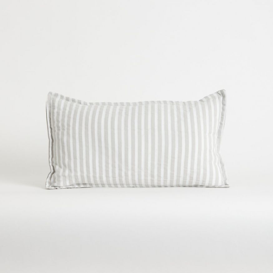 ALMOHADON TUSOR GRIS RAYADO FINO CHICO