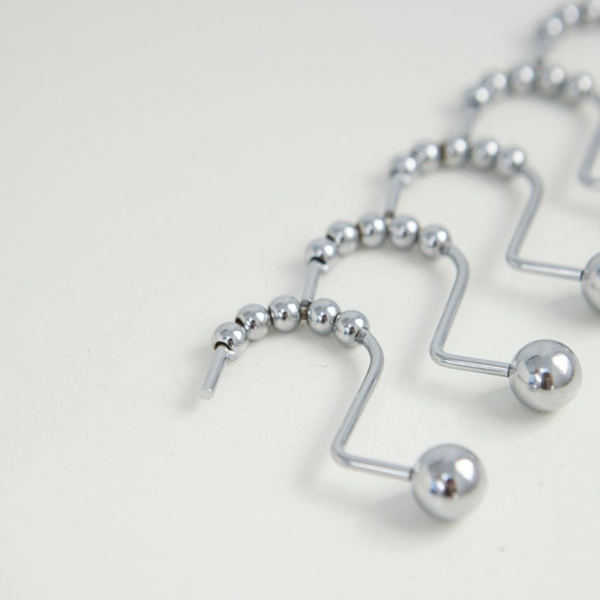 GANCHOS DE CORTINA DE BAÑO BALL METAL COMBINADO